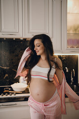 pregnant girl in the kitchen