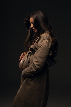 Fashion photo of a pregnant woman.Pregnancy, motherhood, preparation and waiting for childbirth