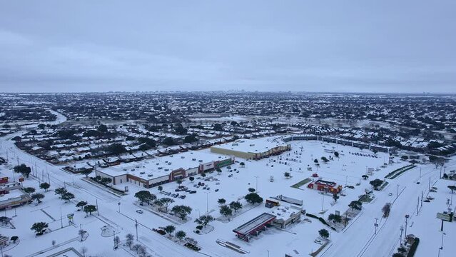 Aerial view snow