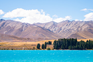 Obraz premium views of lake tekapo and surroundings, new zealand