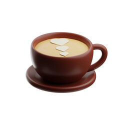coffee object cappuccino coffee illustration 3d