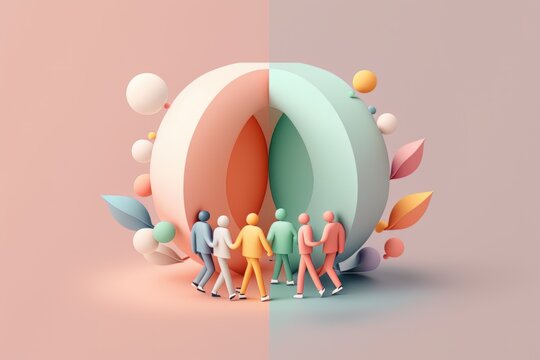 Comunidad unida luchando por una causa justa, equipo de trabajo, felicidad, juntos, creado con IA generativa