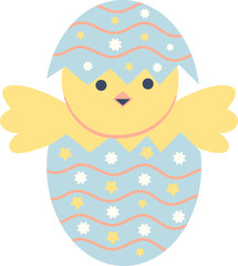 Hatching easter chick illustration