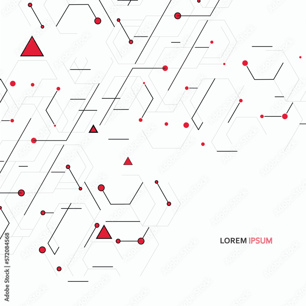Poster Vector abstract hexagon background. Connect abstract shapes design