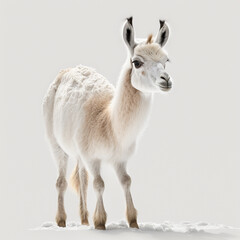 Lama auf weißem Hintergrund isoliert (erstellt durch KI-Tool)