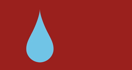 Fototapeta premium Water drop shape on red background
