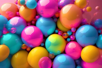 Fototapeta na wymiar colorful balloons in the market - Generate AI