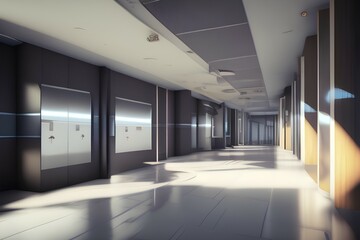corridor in a building - Generate AI