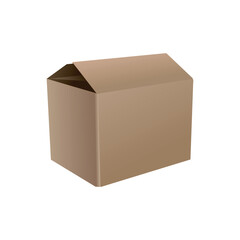 realistic vector cardboard box isolated on white background