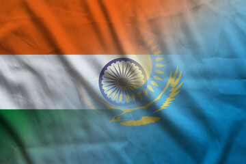 India and Kazakhstan state flag international negotiation KAZ IND