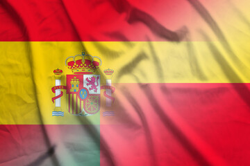 Fototapeta premium Spain and Benin government flag transborder contract BEN ESP