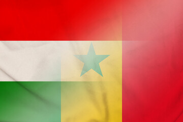 Obraz na płótnie Canvas Hungary and Senegal national flag international contract SEN HUN