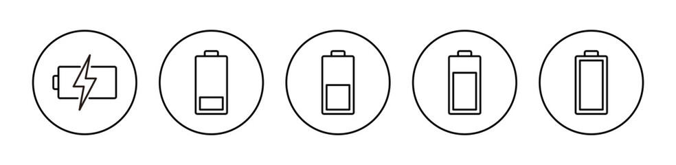 Battery icon vector for web and mobile app. battery charging sign and symbol. battery charge level
