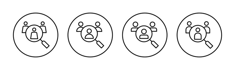 Hiring icon vector for web and mobile app. Search job vacancy sign and symbol. Human resources concept. Recruitment