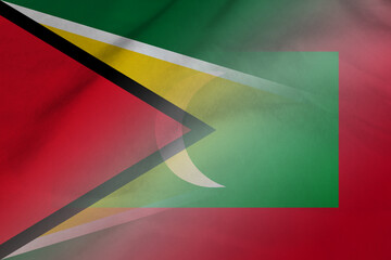 Guyana and Maldives political flag transborder negotiation MDV GUY