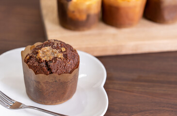 手作りのチョコレートマフィン