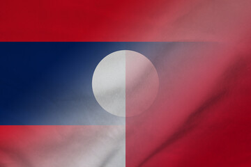 Laos and Malta state flag international relations MLT LAO