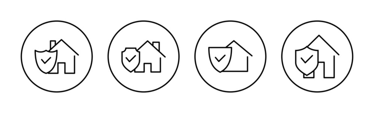 Home Insurance Icon Vector For Web And Mobile App. Home Protection Sign And Symbol