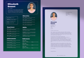 Blue and Green Gradient Resume