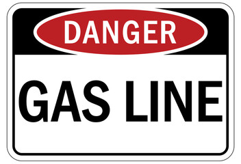 Pipeline sign and labels gas line