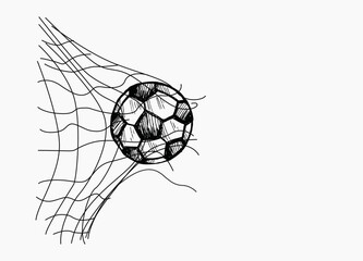 Hand drawn of Soccer ball icon , vector illustration