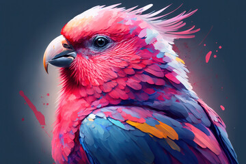 red and yellow macaw created with Generative AI technology