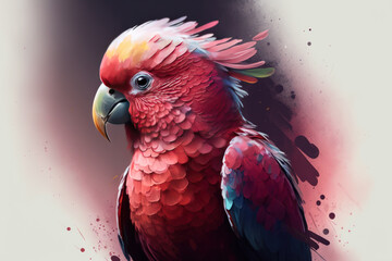 red and yellow macaw created with Generative AI technology