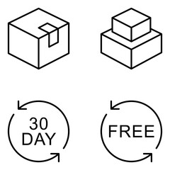 Shipping and Delivery Vector Line Icons