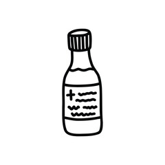Fototapeta na wymiar medicine doodle icon, vector color line illustration