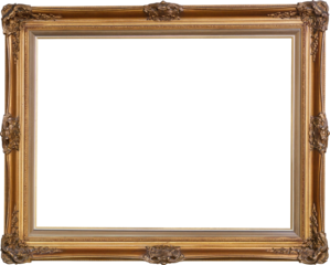 Old vintage picture frame on transparent background