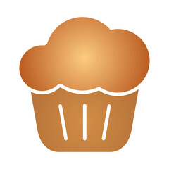 High usage Brown Muffin cake icon vector illustration template in simple color trendy style. Editable graphic resources for many purposes.