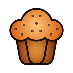High usage Cute Muffin cake icon vector illustration template in simple color trendy style. Editable graphic resources for many purposes.