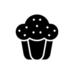 High usage Cute Muffin black icon vector illustration template in unique and trendy style. Editable graphic resources for many purposes.