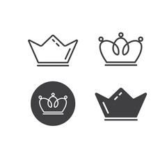 crown line element icon vector concept design template