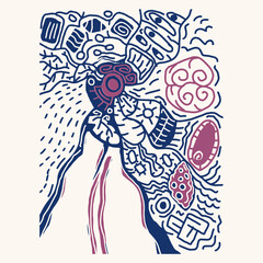 Garden bank doodle art