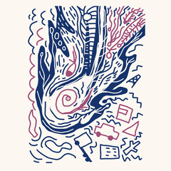 Garden bank doodle art