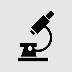 Microscope icon vector for web, computer and mobile app trendy style on gray background..eps