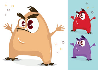 Cute monster character illustration design