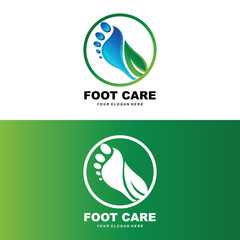 Foot Care Logo Design Health Illustration Woman Pedicure Salon Vector