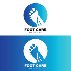 Foot Care Logo Design Health Illustration Woman Pedicure Salon Vector