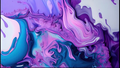 Background mixed liquid paint ultramarine, lilac, pink colors. Luxury marble texture. Marble wallpaper oil slick watercolor. liquid oil background. generative ai