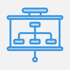 Flowchart presentation icon in blue style, use for website mobile app presentation