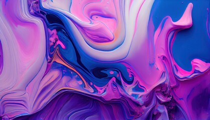 Background mixed liquid paint ultramarine, lilac, pink colors. Luxury marble texture. Marble wallpaper oil slick watercolor. liquid oil background. generative ai