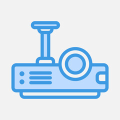 Projector presentation icon in blue style, use for website mobile app presentation