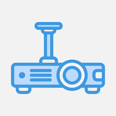 Projector presentation icon in blue style, use for website mobile app presentation