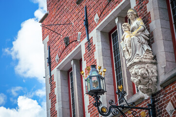 Fototapeta na wymiar Flemish and ornate architecture of Bruges, Flanders, Belgium