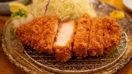 Close up shot of the chicken katsu entree