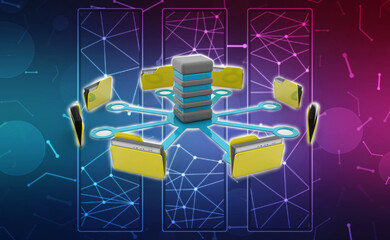 3d illustration of Data sharing concept