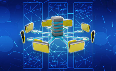 3d illustration of Data sharing concept