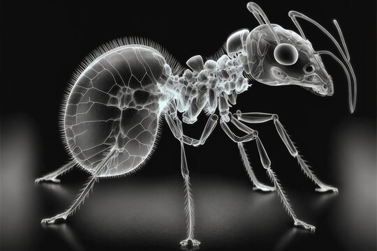 Antz x-ray style. X-ray of Raw whole chicken. Creative Art abstract. Created with Generative AI technology